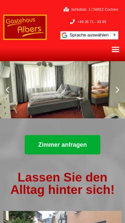Vorschau der mobilen Webseite gaestehaus-albers.de, Gästehaus Albers