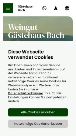 Vorschau der mobilen Webseite www.bach-gaestehaus.de, Gästehaus Bach