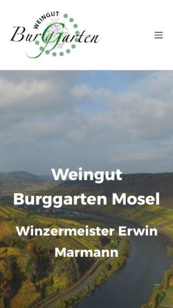 Vorschau der mobilen Webseite www.burggarten.de, Weingut Burggarten an der Mosel
