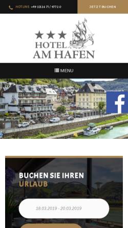 Vorschau der mobilen Webseite www.hotel-am-hafen.de, Hotel Am Hafen
