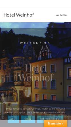Vorschau der mobilen Webseite www.hotel-weinhof.de, Hotel Weinhof
