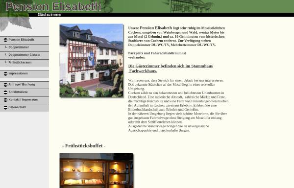 Vorschau von www.ferienweingut-elisabeth.de, Pension Elisabeth, Haus Burgromantik und Weingut Thiel
