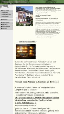 Vorschau der mobilen Webseite www.ferienweingut-elisabeth.de, Pension Elisabeth, Haus Burgromantik und Weingut Thiel