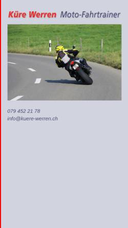 Vorschau der mobilen Webseite www.kuere-werren.ch, Motorrad- und Autofahrschule Küre Werren, Bern