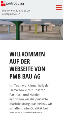 Vorschau der mobilen Webseite www.pmbbau.ch, PMB Bau AG