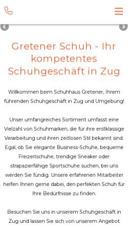 Vorschau der mobilen Webseite www.gretener-schuh.ch, Schuhhaus Gretener