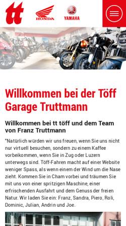 Vorschau der mobilen Webseite www.tt-toeff.ch, Töff Träume Truttmann