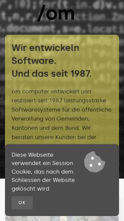 Vorschau der mobilen Webseite www.omcomputer.ch, OM Computer Support AG, Software Entwicklung