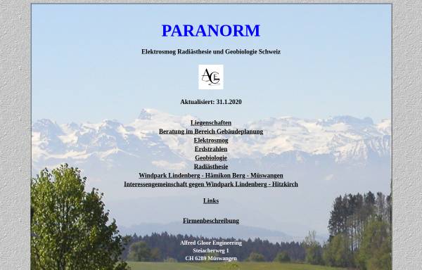 Vorschau von www.paranorm.ch, Alfred Gloor Engineering