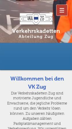 Vorschau der mobilen Webseite www.vkazg.ch, Verkehrskadetten Zug, Abteilung Zug