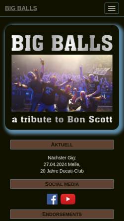 Vorschau der mobilen Webseite www.bigballs.de, Big Balls - A Tribute to Bon Scott