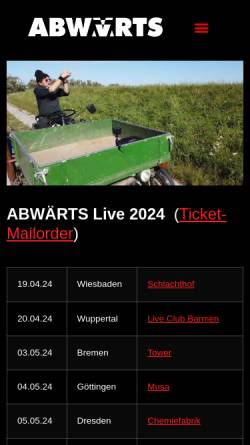 Vorschau der mobilen Webseite www.abwaerts.com, Abwärts