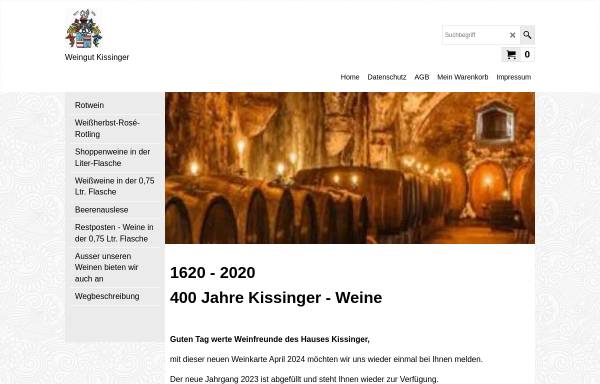 Vorschau von www.weingut-kissinger.de, Weingut Kissinger