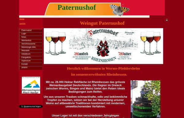 Vorschau von www.weingut-paternushof.com, Weingut Paternushof Pfeddersheim