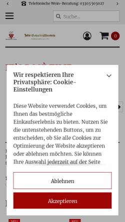 Vorschau der mobilen Webseite www.rinau-wein.de, Weinshop Michael Rinau
