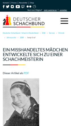 Vorschau der mobilen Webseite www.schachbund.de, Ein misshandeltes Mädchen entwickelte sich zu einer Schachmeisterin