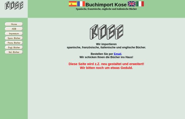 Vorschau von www.buchimport-kose.de, Buchimport Renate Kose