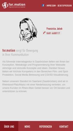 Vorschau der mobilen Webseite www.formotion.de, For.motion GmbH