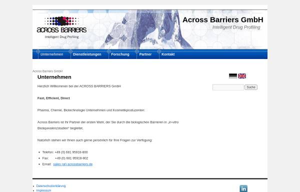 Vorschau von www.acrossbarriers.de, Across Barriers GmbH