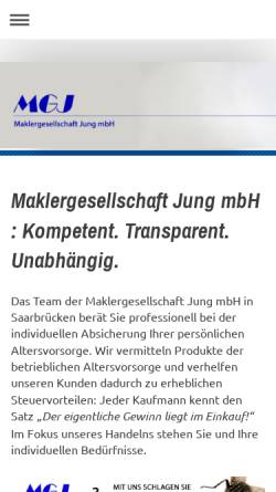 Vorschau der mobilen Webseite www.maklergesellschaft.de, Maklergesellschaft Jung mbH