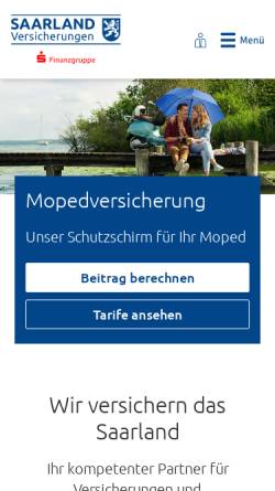 Vorschau der mobilen Webseite www.saarland-versicherungen.de, Saarland Versicherungen