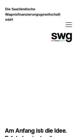 Vorschau der mobilen Webseite swgmbh.de, SWG Wagnisfinanzierungs GmbH