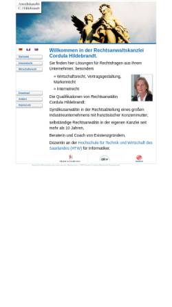 Vorschau der mobilen Webseite www.hildebrandt-ra.de, Cordula Hildebrandt