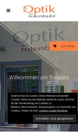 Vorschau der mobilen Webseite www.optik-am-rotenbuehl.de, Augenoptik am Rotenbühl Ltd.