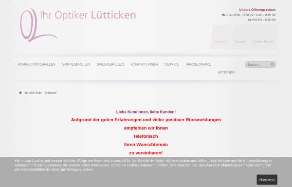 Vorschau von www.optik-luetticken.de, Lütticken Augenoptik