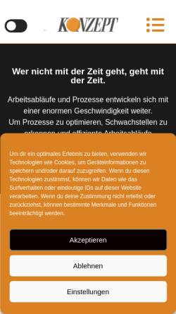 Vorschau der mobilen Webseite www.medien-konzept.de, Konzept GmbH Dudweiler