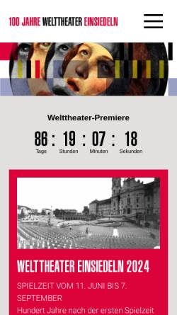 Vorschau der mobilen Webseite www.welttheater.ch, Das Einsiedler Welttheater