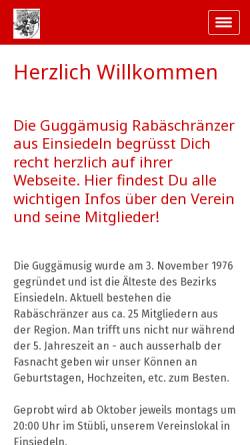 Vorschau der mobilen Webseite www.rabaeschraenzer.ch, Guggenmusik Rabäschränzer