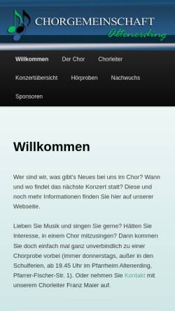 Vorschau der mobilen Webseite www.chor-altenerding.de, Chorgemeinschaft Altenerding
