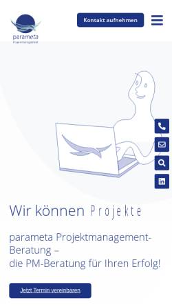 Vorschau der mobilen Webseite www.parameta.de, Parameta Projektberatung GmbH und Co. KG