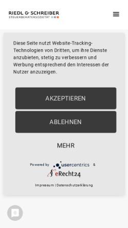 Vorschau der mobilen Webseite www.riedlundschreiber.com, Riedl und Schreiber Steuerberatersozietät