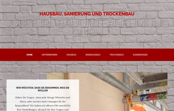 Vorschau von www.irl-bau.de, Bauunternehmung Josef Irl GmbH und Co. KG