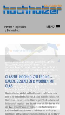 Vorschau der mobilen Webseite www.hochholzer.net, Josef Hochholzer - Glasermeister