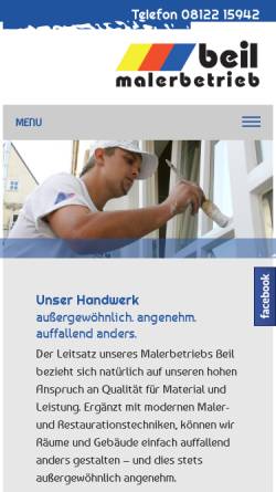 Vorschau der mobilen Webseite www.beil-malerbetrieb.de, Maler-und Lackierermeister Jürgen Beil