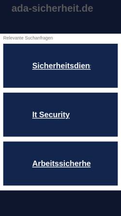 Vorschau der mobilen Webseite www.ada-sicherheit.de, ADA e.K.