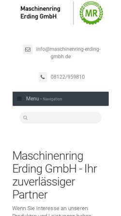 Vorschau der mobilen Webseite www.maschinenring-erding-gmbh.de, Maschinenring Erding GmbH