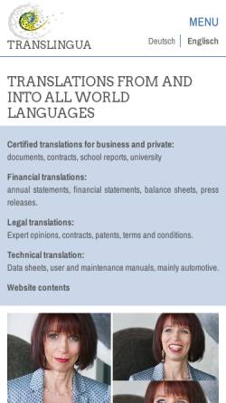 Vorschau der mobilen Webseite www.translingua-sprachen.de, Translingua Sprachen - Susanne Vollmer