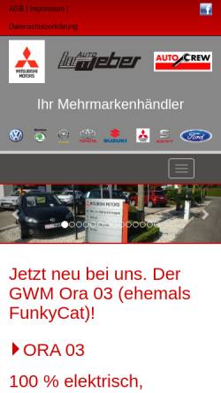 Vorschau der mobilen Webseite www.zumweber.de, Auto Weber GmbH