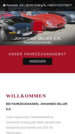 Vorschau der mobilen Webseite www.biller-erding.de, Dionys Biller und Sohn GbR