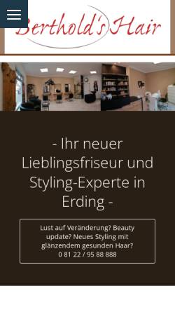 Vorschau der mobilen Webseite www.bertholds-hair.de, Berthold's Hair