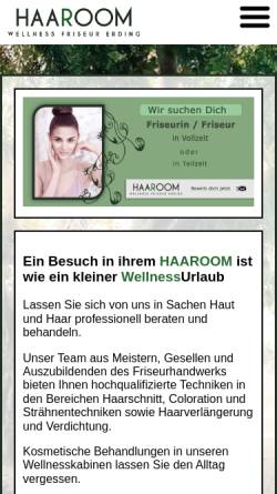 Vorschau der mobilen Webseite www.haaroom.de, Haarom - Wellness und Barber Shop