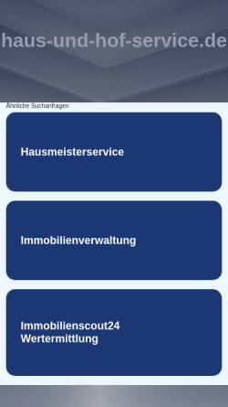 Vorschau der mobilen Webseite www.haus-und-hof-service.de, Haus & Hof-Service Wenzel