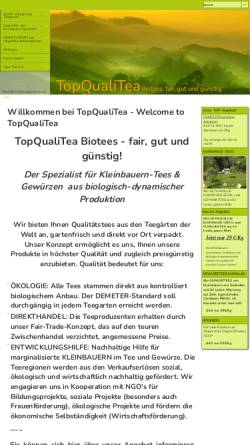 Vorschau der mobilen Webseite www.topqualitea.com, Tea and Spices Organic Fair Trade, Dr. Benedikt M. Kaukler