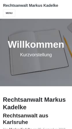 Vorschau der mobilen Webseite ra-kadelke.de, Rechtsanwalt Markus Kadelke: Onlinerecht