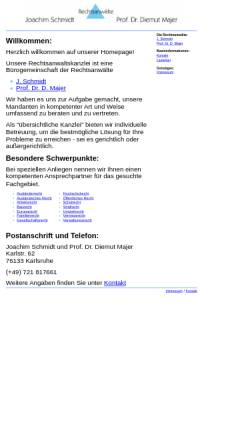 Vorschau der mobilen Webseite www.kanzlei-karlstr62.de, Schmidt - Welte - Prof. Dr. Majer