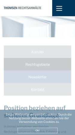 Vorschau der mobilen Webseite www.thomsen-ra.de, Thomsen Rechtsanwälte